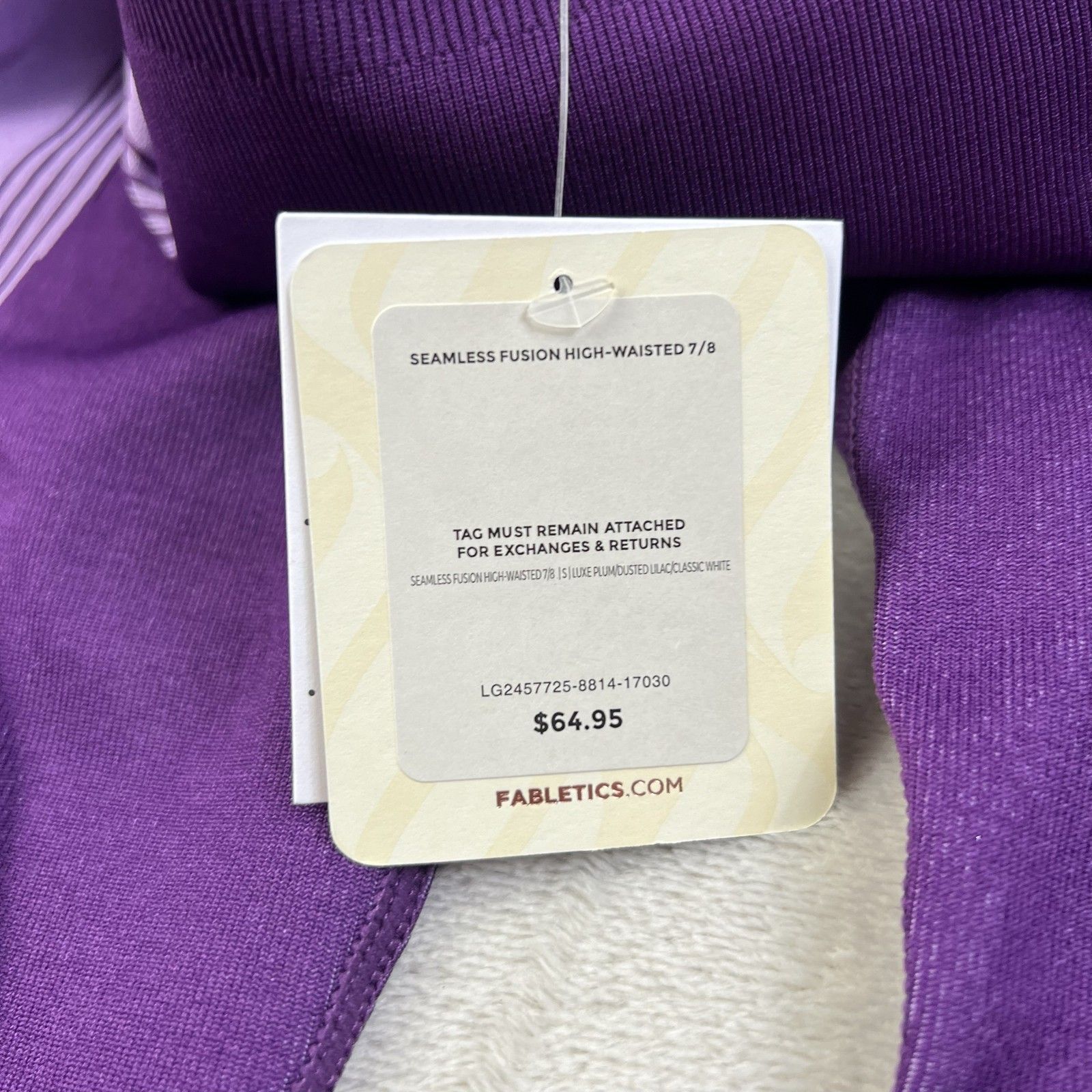 Fabletics Seamless Fusion High-Waisted 7/8 Leggings Women S Luxe Plum — image 8 of 8